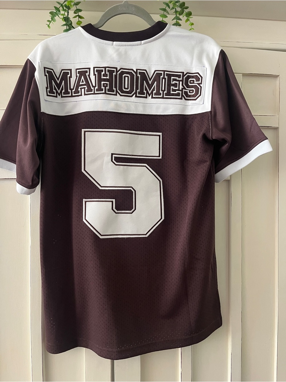 Headgears Classic Patrick Mahomes High School Jersey Burgundy/Wht  Number 5 nwt